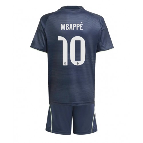 Lacne Dětský Futbalové dres Real Madrid Kylian Mbappe #10 2025-26 Krátky Rukáv - Preč (+ trenírky)